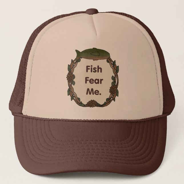 Funny Fisherman Cap Fish Fear Me (Front)