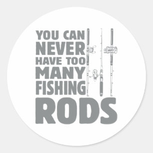 Funny Fisherman Fishing Rods Design Fishing Lovers Classic Round Sticker