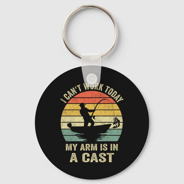 Funny Fisherman I Can Work Today  Key Ring (Front)