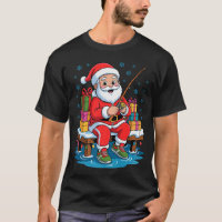 Funny Fisherman Santa Fishing Lovers Christmas Xma
