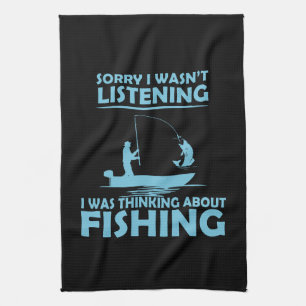 Funny fisherman sayings fishing tea towel