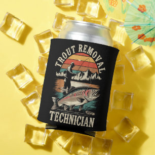 Funny Fisherman Trout Fly Fishing Can Cooler