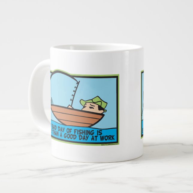 Funny Fisherman's Large Coffee Mug (Front Left)