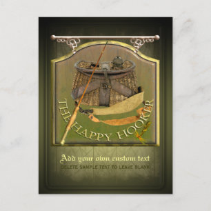 Funny Fishermans Pub Sign Postcard