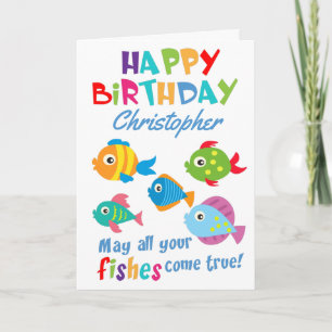 Funny Fishes Personalised Birthday Card