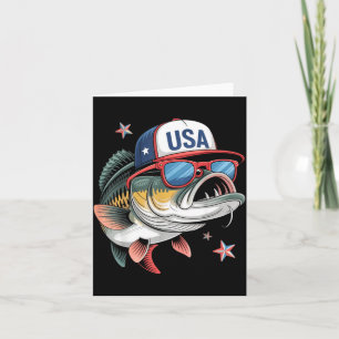 Funny Fishing &amp; Fisherman Gift American Flag  Card
