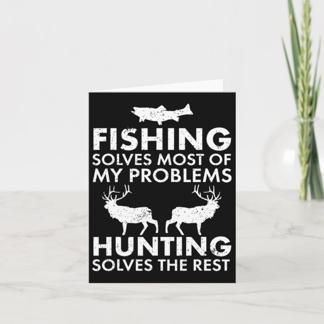 Funny Fishing And Hunting Gift Christmas Humour Hu Card (Front)