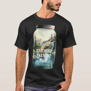 Funny Fishing Art For Men Boys Fisherman Boat Fly  T-Shirt