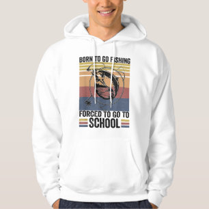 Funny Fishing Bass Fish Fisherman Kids Born To Go Hoodie