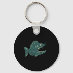Funny Fishing Big Funny Fish With Fisherman Fishin Key Ring