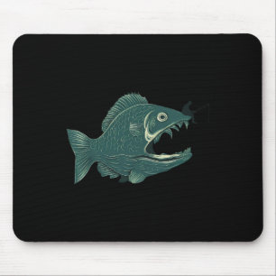 Funny Fishing Big Funny Fish With Fisherman Fishin Mouse Pad
