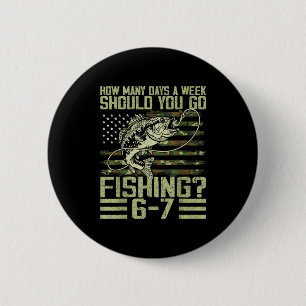 Funny Fishing Boy Teens Kid Camouflage Usa Flag B  6 Cm Round Badge