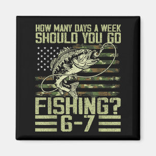 Funny Fishing Boy Teens Kid Camouflage Usa Flag B  Magnet