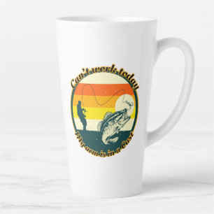 Funny Fishing Can't Work Today My Arm Is In A Cast Latte Mug