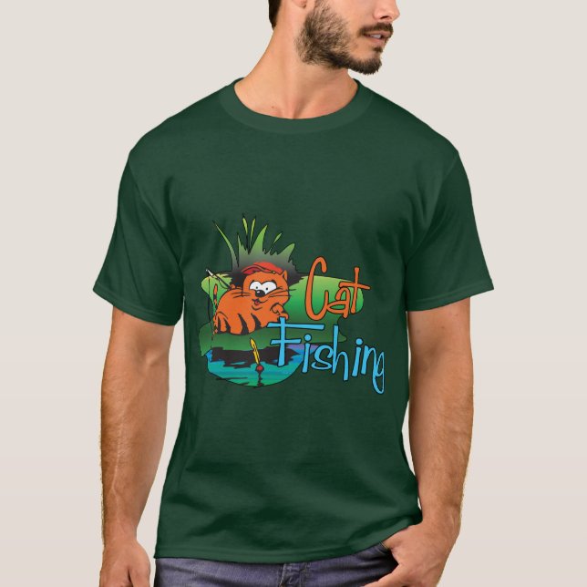 Funny Fishing - Cat Fishing T-Shirt (Front)