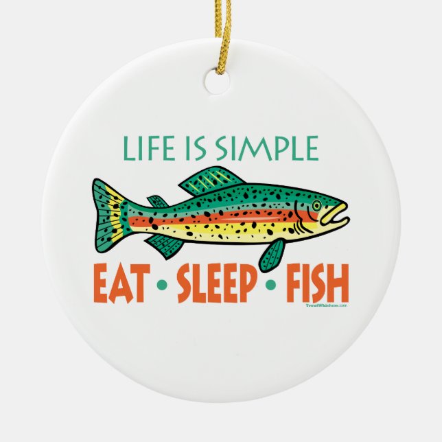 Funny Fishing Ceramic Tree Decoration (Front)