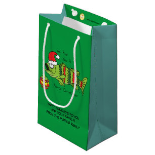 Funny Fishing Christmas Bass Fish Cute Cartoon Small Gift Bag