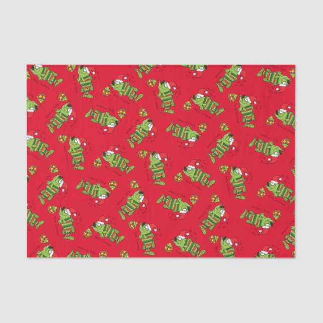 Funny Fishing Christmas Bass Fish Cute Cartoon Tissue Paper (Front)