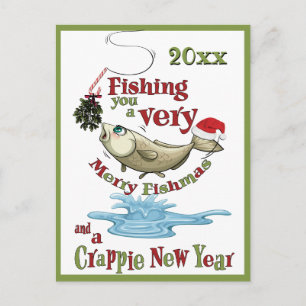 Funny Fishing Christmas - Merry Fishmas Mistletoe Postcard