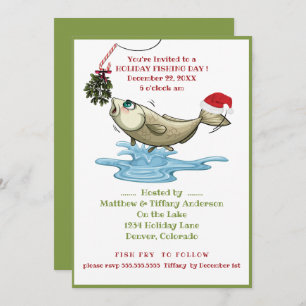 Funny Fishing Christmas Party Invitation