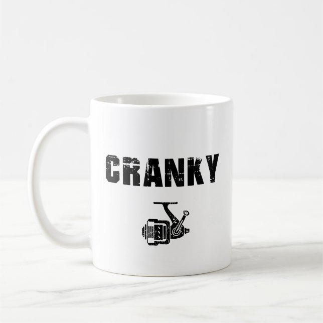 Funny Fishing ,Cranky Fishing Coffee Mug (Left)