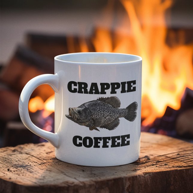 Funny Fishing Crappie Coffee Pun Angler Outdoors Coffee Mug (Cute and Punny Crappie Fishing Themed Coffee mug for the avid angler who loves a good pun.)