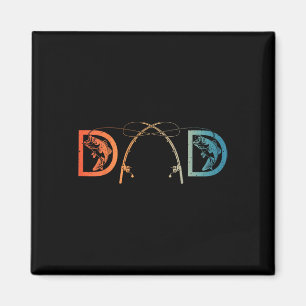 Funny Fishing Dad Art For Dad Men Father's Day Fis Magnet