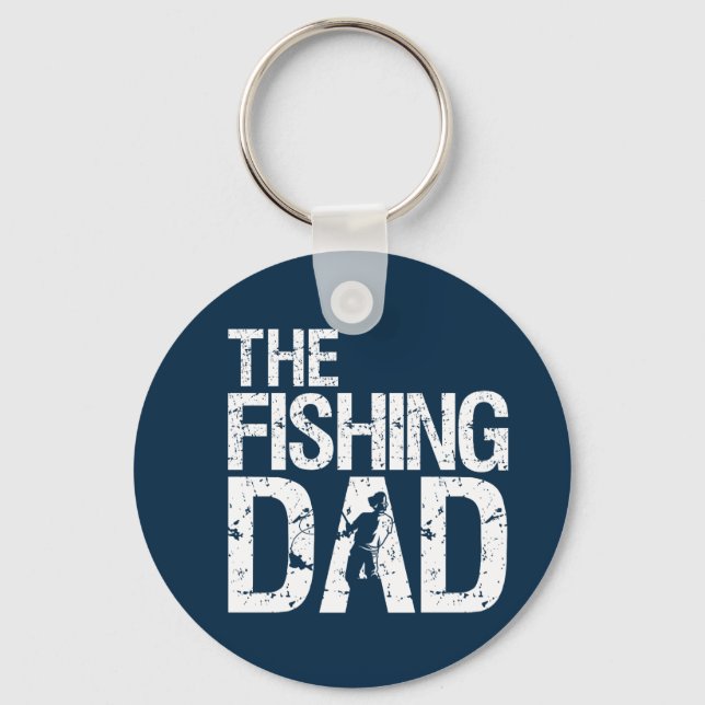 Funny Fishing Dad Fisherman Father's Day Key Ring (Front)