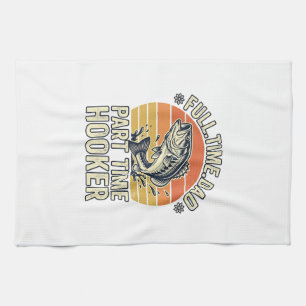 Funny Fishing Dad Vintage Bass Shirt Design (2)_1 Tea Towel