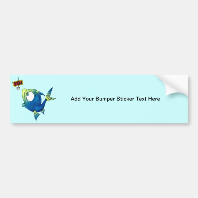 Funny Fishing Fish Bumper Sticker (Front)