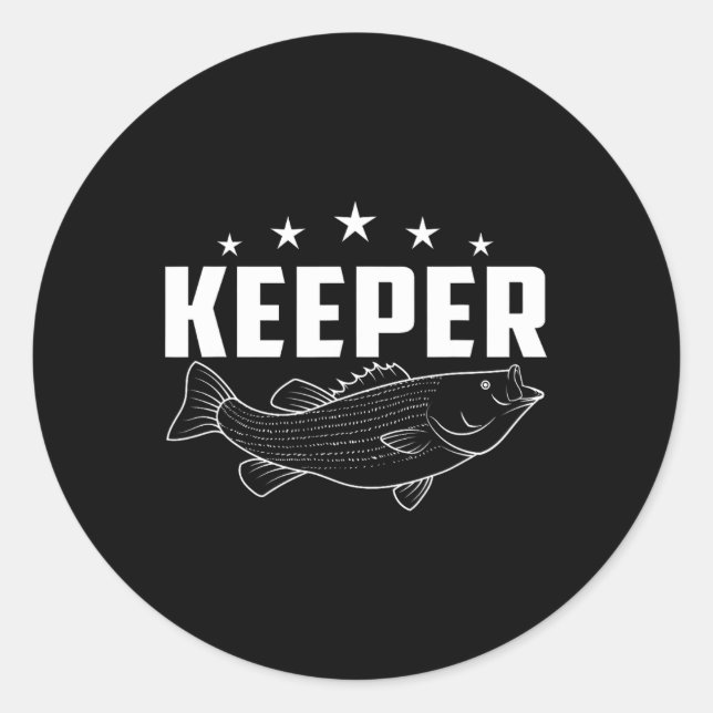 Funny Fishing Gear Keeper  Classic Round Sticker (Front)
