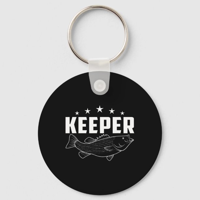 Funny Fishing Gear Keeper  Key Ring (Front)
