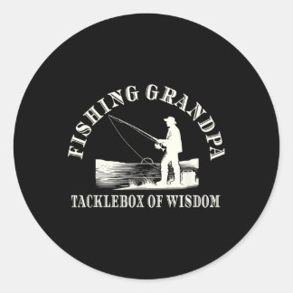 Funny Fishing Grandpa Appreciation Tacklebox Of Wi Classic Round Sticker