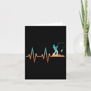Funny Fishing Heartbeat B Fish Retro Fisherman Card