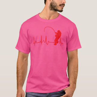 Funny Fishing Heartbeat With Fishing Rod T-Shirt