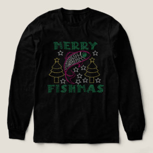Funny Fishing Holiday Merry Fishmas and New Year Tri-Blend Shirt