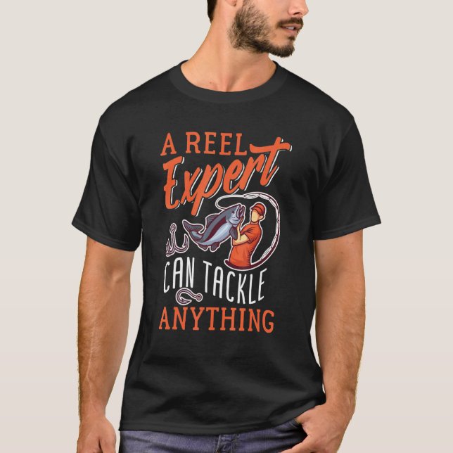 Funny Fishing Hook And Rod  For Expert T-Shirt (Front)