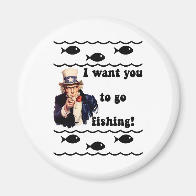 Funny fishing humour magnet (Front)