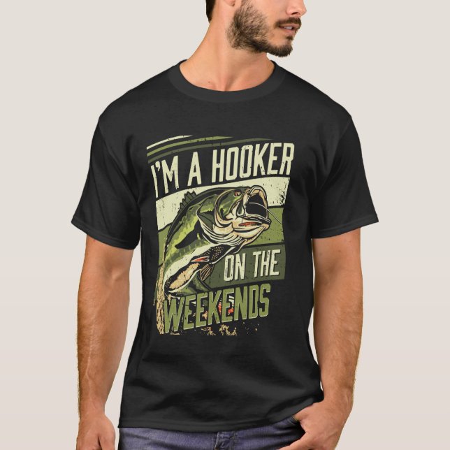 Funny Fishing Lure Retro Weekend Angler T-Shirt (Front)