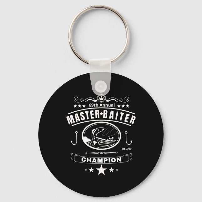 Funny Fishing Master Iter Champion Men's Gift  Key Ring (Front)