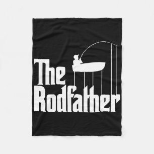 Funny Fishing Meme Of The Rodfather Fishing Rod Fleece Blanket