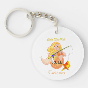 Funny Fishing Mermaid Girl Thunder_Cove Key Ring