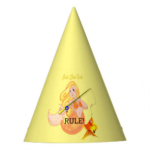 Funny Fishing Mermaid Girl Thunder_Cove Party Hat