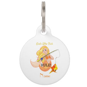 Funny Fishing Mermaid Girl Thunder_Cove Pet Tag
