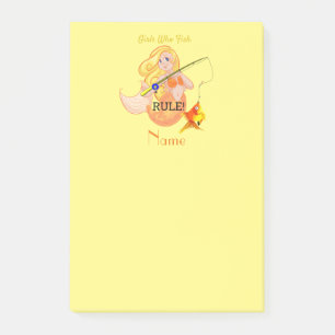 Funny Fishing Mermaid Girl Thunder_Cove   Post-it Notes