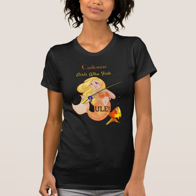 Funny Fishing Mermaid Girl Thunder_Cove  T-Shirt (Front)