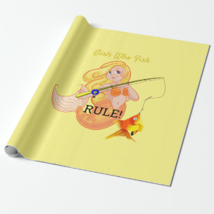 Funny Fishing Mermaid Girl Thunder_Cove   Wrapping Paper