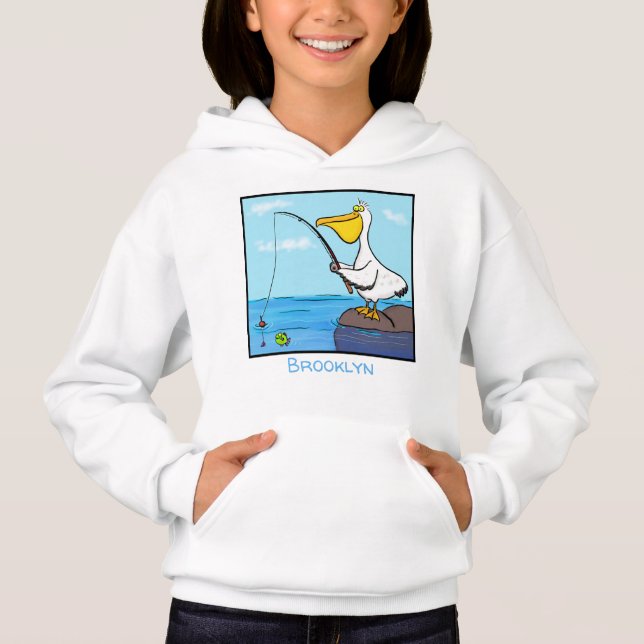 Funny fishing pelican cartoon (Front)