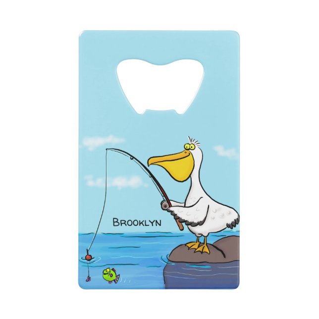 Funny fishing pelican cartoon (Front)