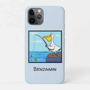 Funny fishing pelican cartoon Case-Mate iPhone case